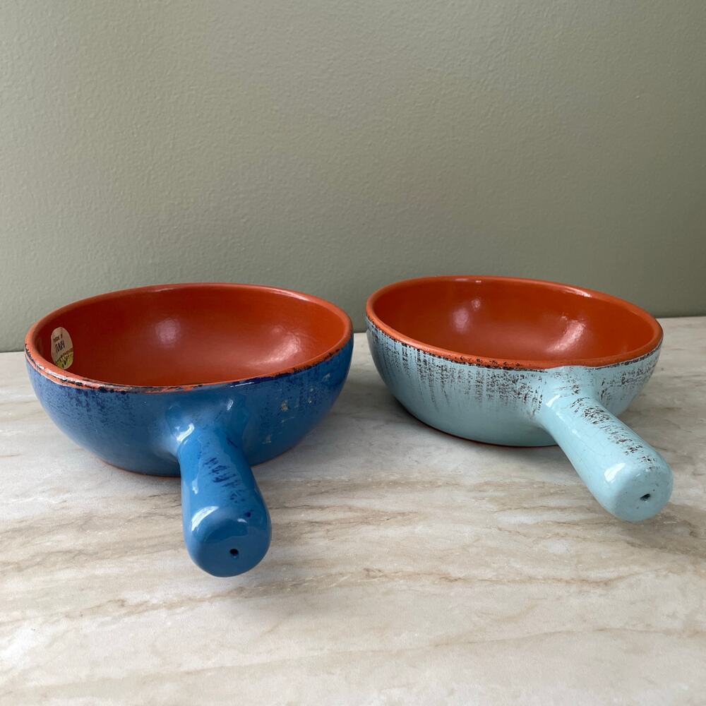 Vintage Set of De Silva Terracotta Soup Dishes - Made in Italy 1980s Bakeware - Picture 2 of 10